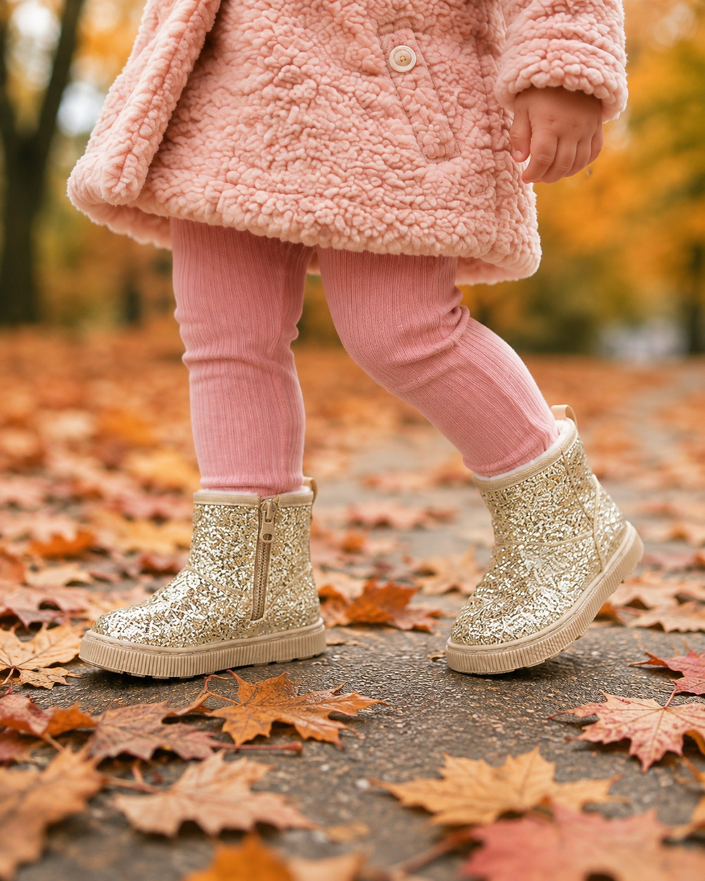 Toddler Girls Size 5C Gold Glitter Ankle Boots Sparkle Cat & Jack Arlo New